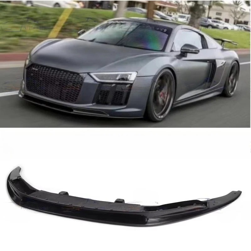 High Quality Carbon Fiber Front Lip for 2016 2017 2018 R8 V Style Car Front Bumper Lip New Condition